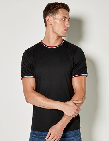 K-KK519-Fashion Fit Tipped Tee